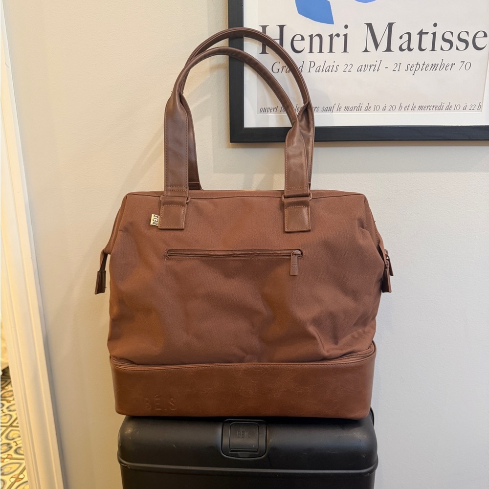 BEIS Brown Travel Weekender Tote